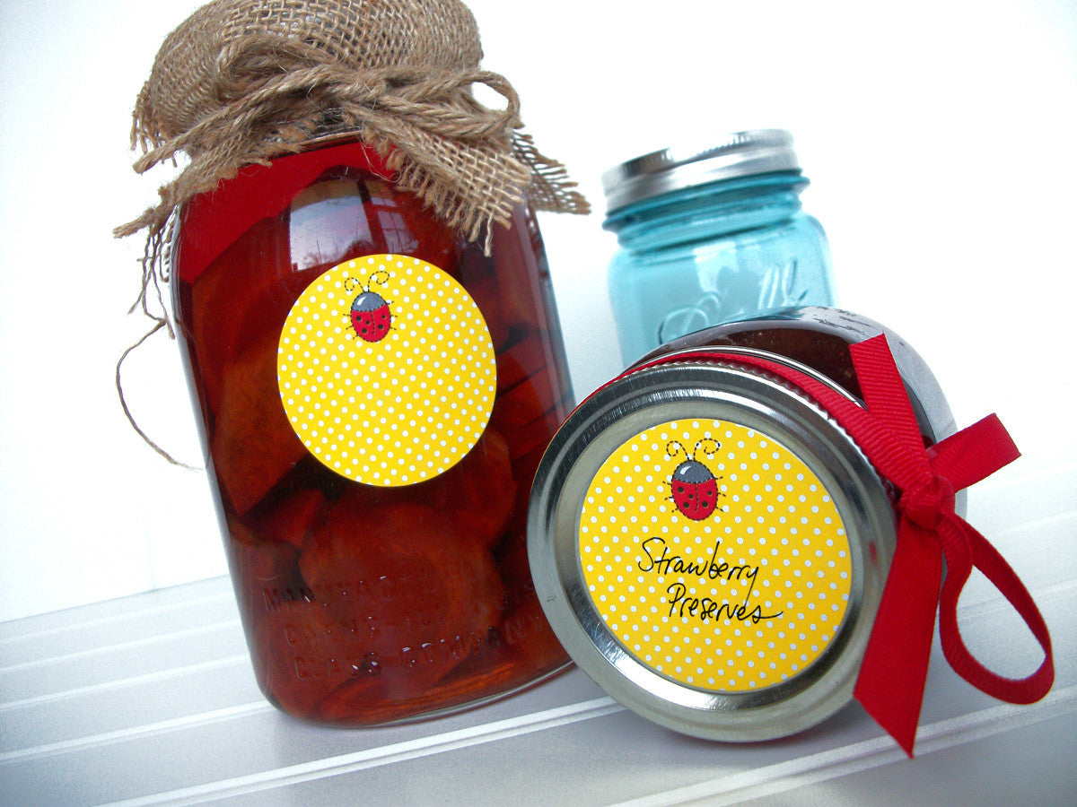 cute ladybug canning labels | CanningCrafts.com