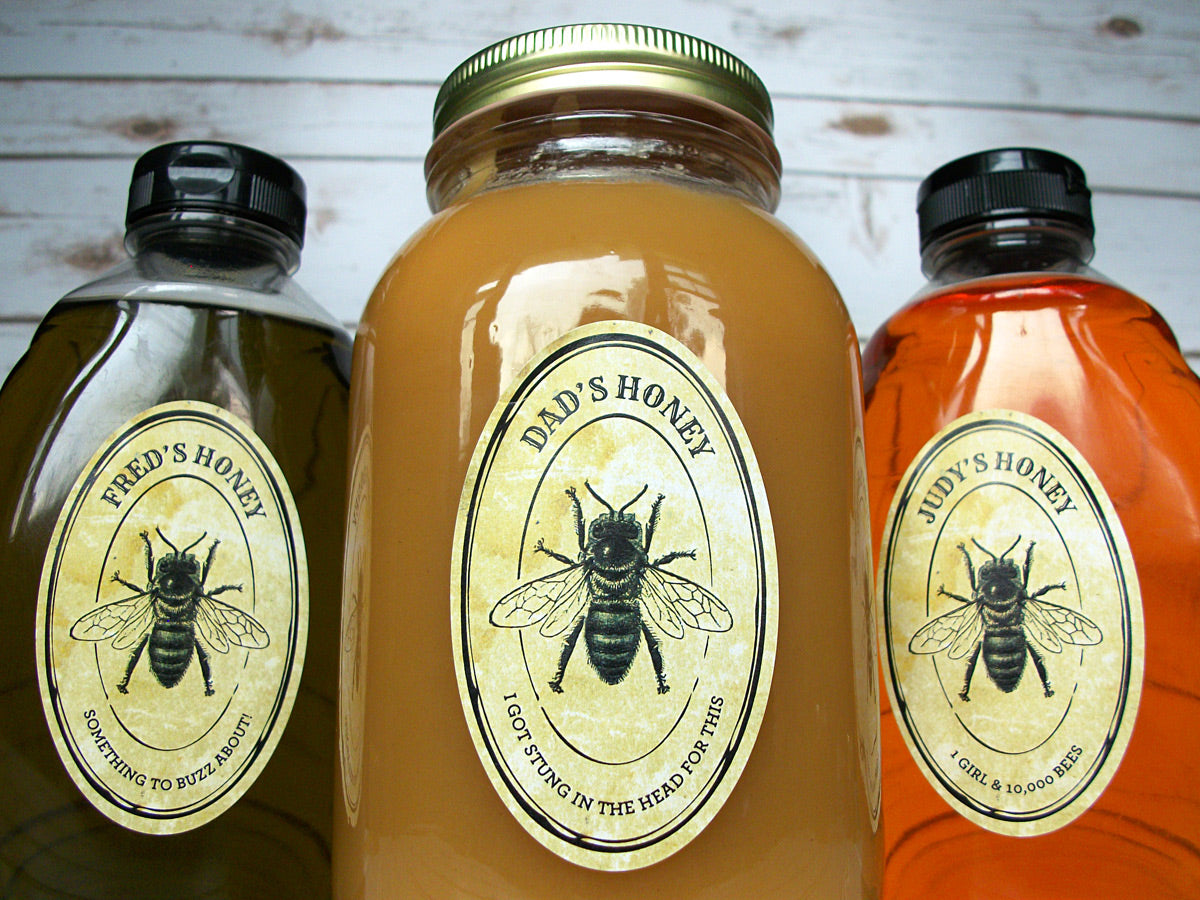 Custom oval vintage seal honey bottle & jar labels | CanningCrafts.com