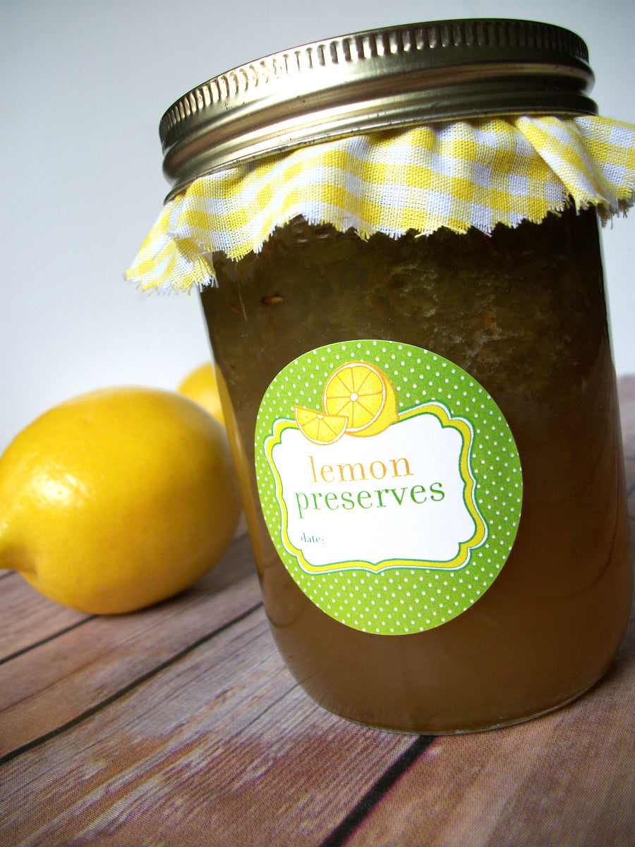 Lemon Preserves Mason Canning Jar Labels | CanningCrafts.com