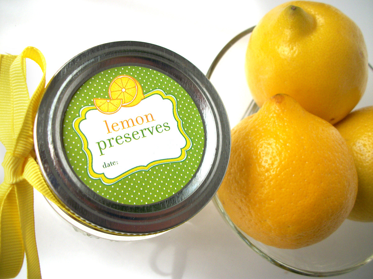 Lemon Preserves Canning Labels | CanningCrafts.com