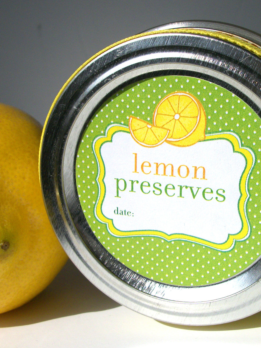 Lemon Preserves Canning Jar Stickers | CanningCrafts.com