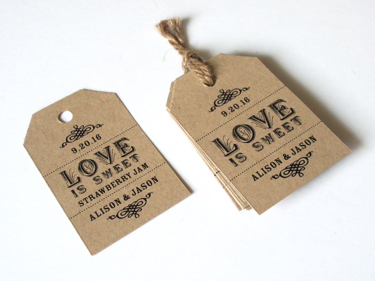 lovebrands hängematte 12 Kraft Love is Sweet Hang Tags for wedding bridal shower favor jars – CanningCrafts