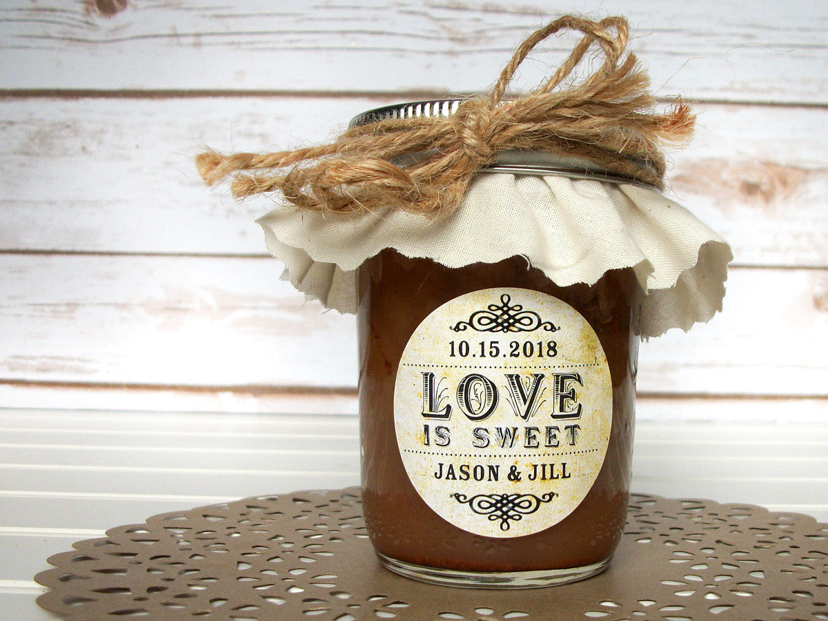 Love is Sweet Wedding Jam Jar Label | CanningCrafts.com