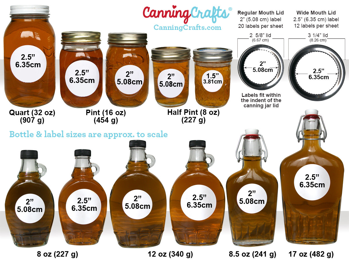 Maple Syrup Bottle Label Size Chart | CanningCrafts.com