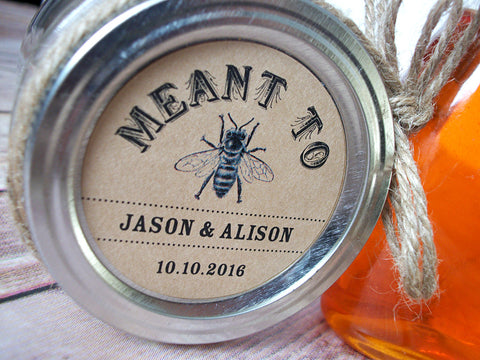 Kraft Meant to Bee Wedding Canning Labels | CanningCrafts.com