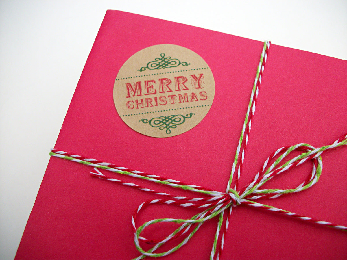 merry christmas happy holidays envelope seals labels | CanningCrafts.com