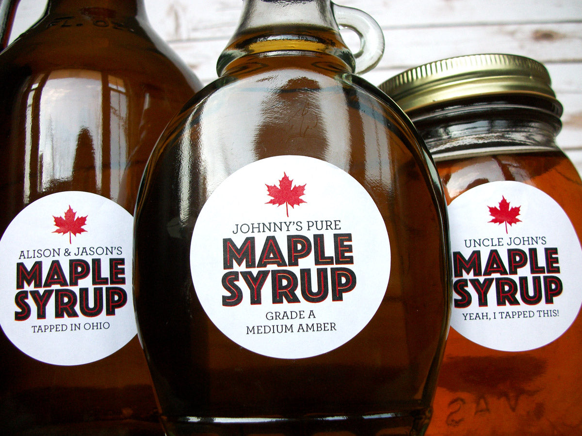 Custom Modern Maple Syrup Labels, gifts for home-based maple sugarers ...