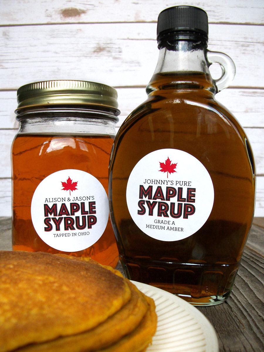 Syrup Labels Custom Modern Maple Syrup Labels, gifts for home-based maple sugarers ...