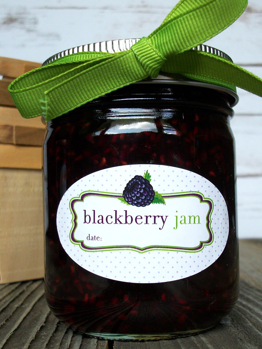 oval blackberry jam canning jar label | CanningCrafts.com