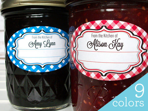 Custom Gingham Oval From the Kitchen Labels