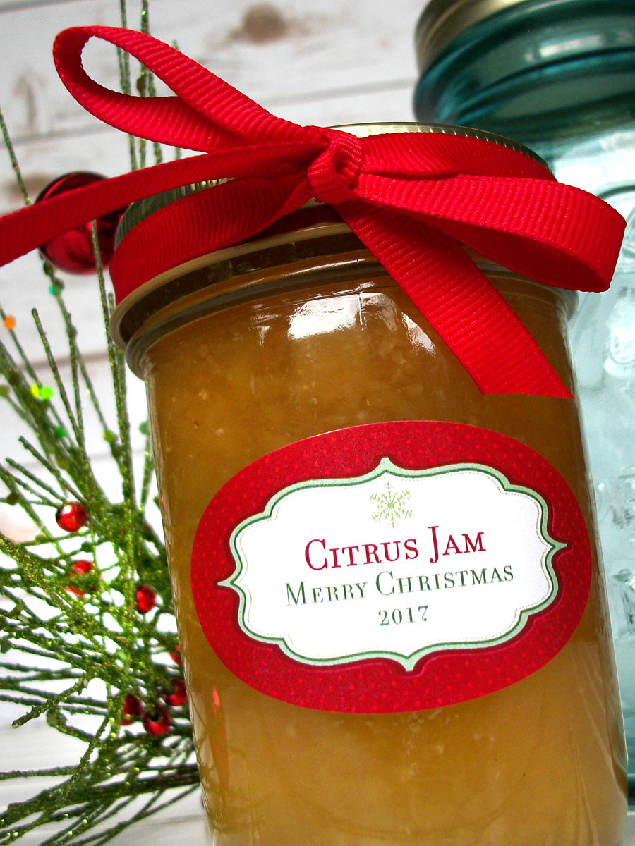 Custom oval Christmas Canning Labels | CanningCrafts.com