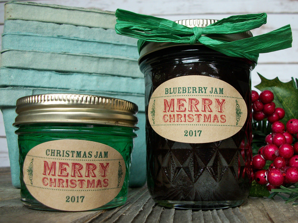 Custom Christmas Oval Canning Jar Labels | CanningCrafts.com
