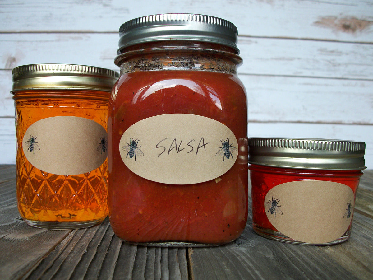 Oval Honey Bee Canning Jar Label | CanningCrafts.com