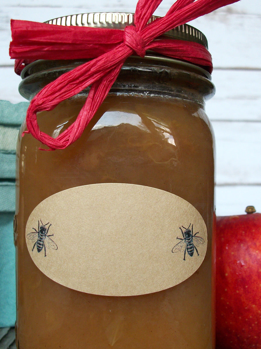 Oval Honey Bee Canning Jar Label | CanningCrafts.com