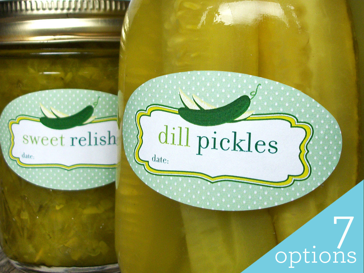 Pickled Labels Cute Pickle Oval Canning Labels fit quilted jelly jars – CanningCrafts