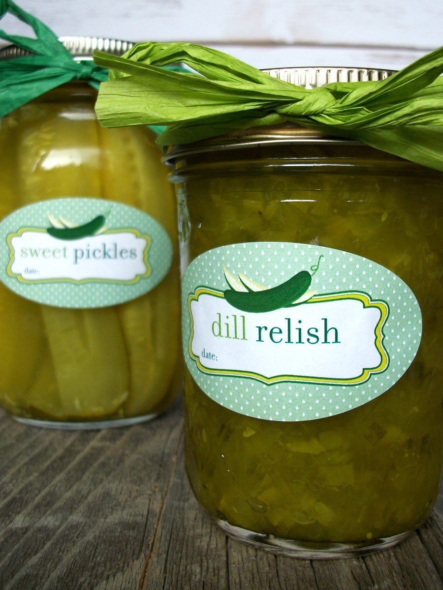 oval pickle canning jar labels for quilted jars | CanningCrafts.com