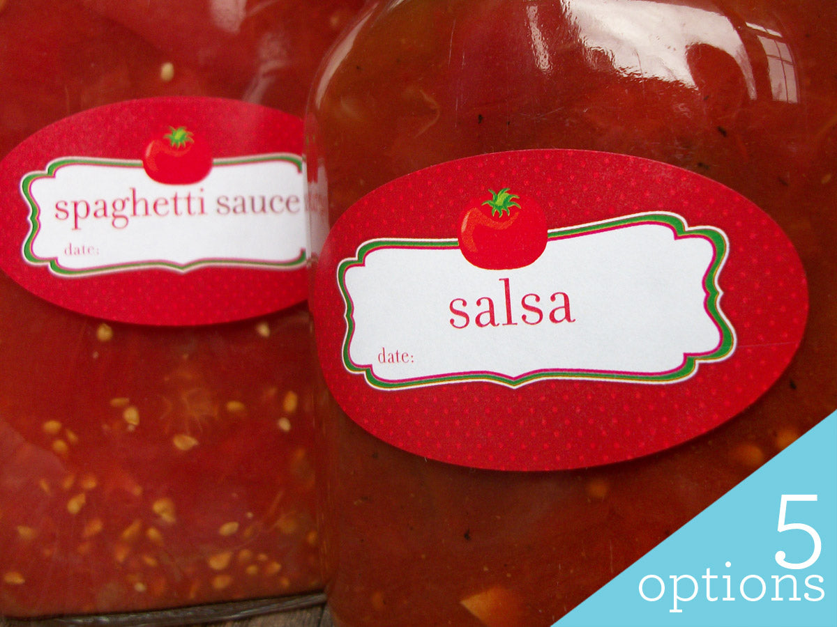 tomato salsa spaghetti sauce canning jar labels | CanningCrafts.com