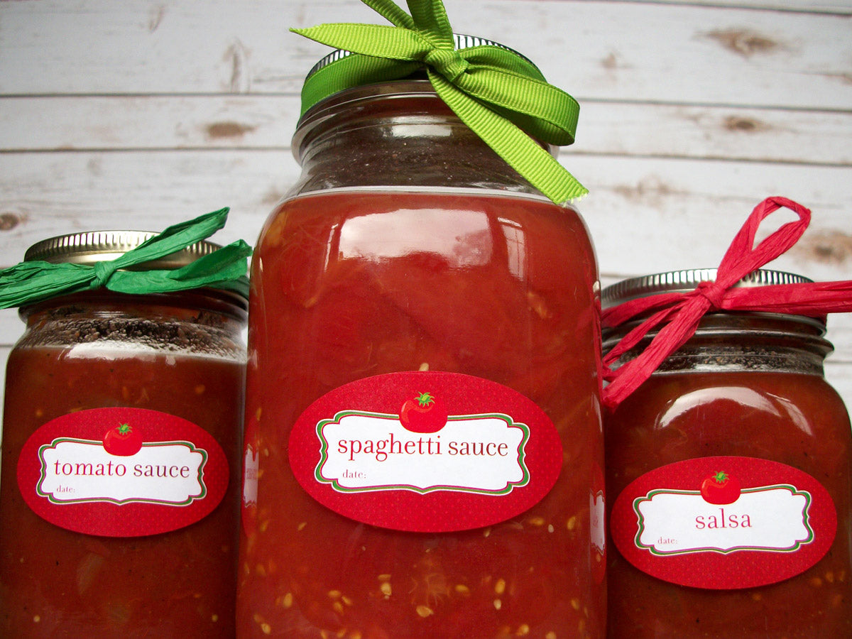 tomato salsa spaghetti sauce canning jar labels | CanningCrafts.com