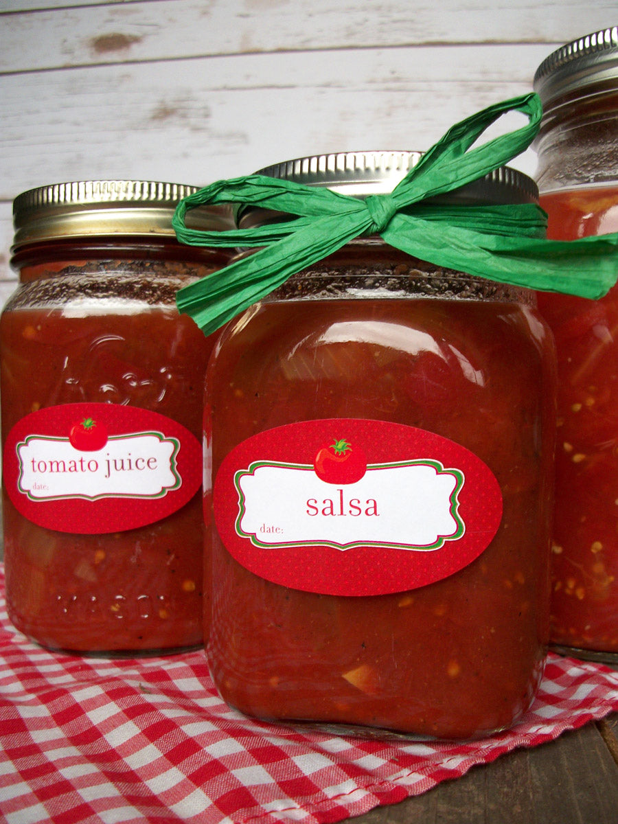 tomato juice & salsa canning jar labels | CanningCrafts.com