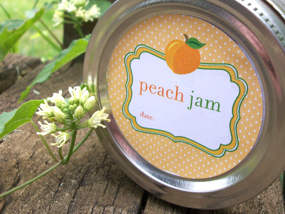 Cute Peach Jam Canning Labels | CanningCrafts.com
