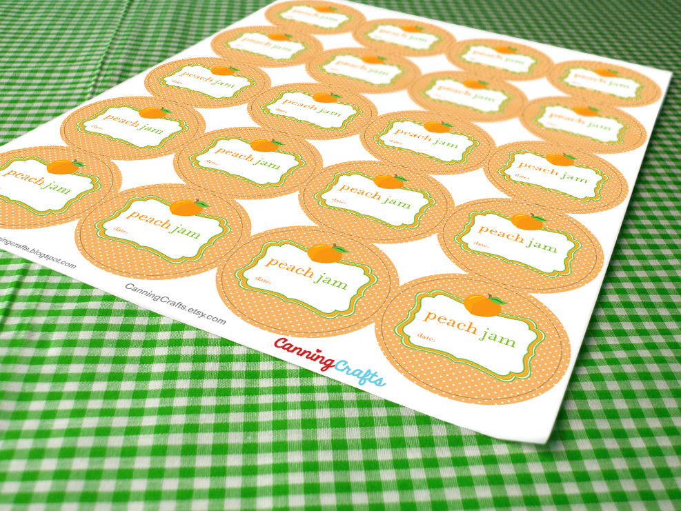 Cute Peach Jam Canning Labels | CanningCrafts.com
