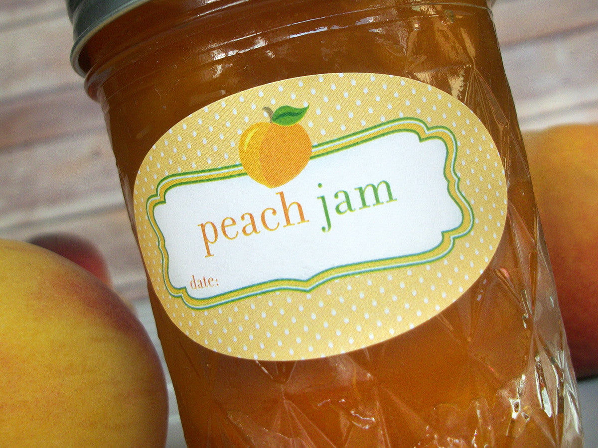 Oval Peach Jam Canning Labels | CanningCrafts.com