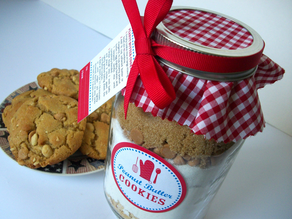 DIY Peanut Butter Cookie Mix in a Mason Jar Kit, 4 recipes to choose from | CanningCrafts.com