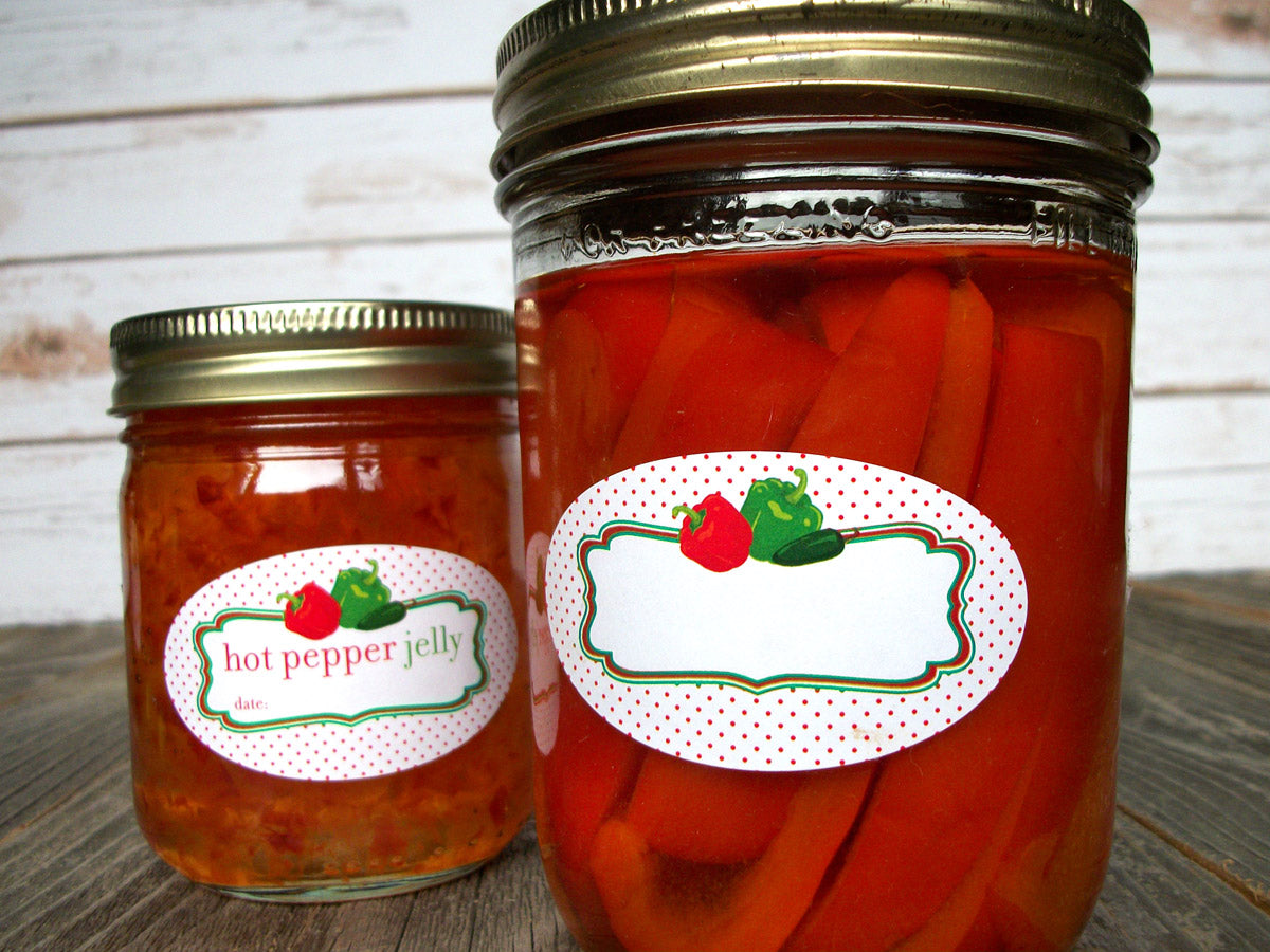Oval Hot Pepper Jelly Canning Jar Labels | CanningCrafts.com