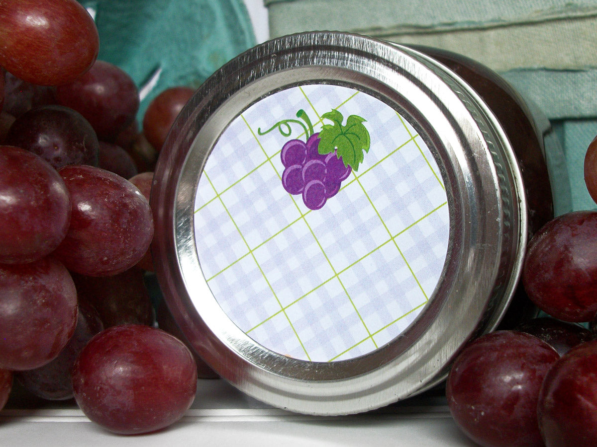 Plaid Grape Canning Labels | CanningCrafts.com
