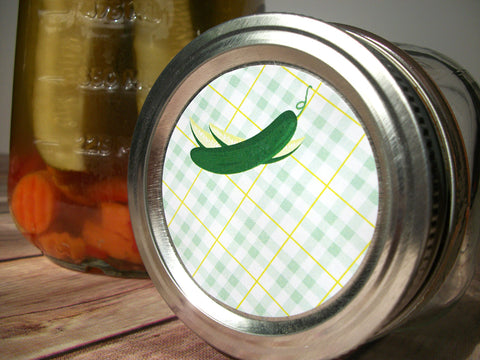 Plaid Pickle Canning Labels | CanningCrafts.com