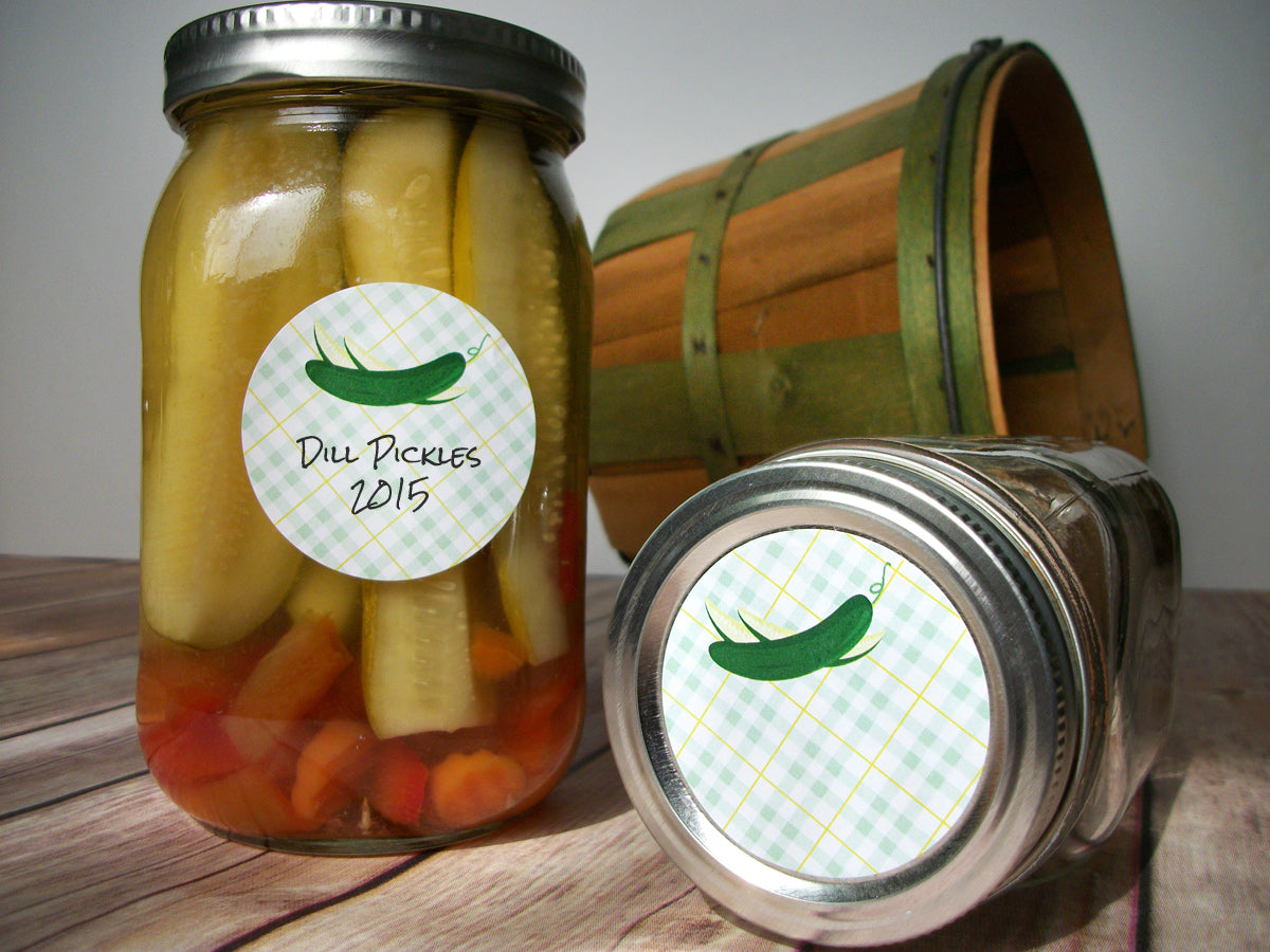 Plaid Vegetable Canning Labels