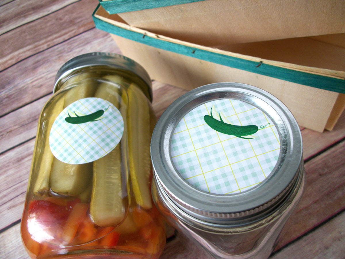 Plaid Pickle Canning Labels | CanningCrafts.com