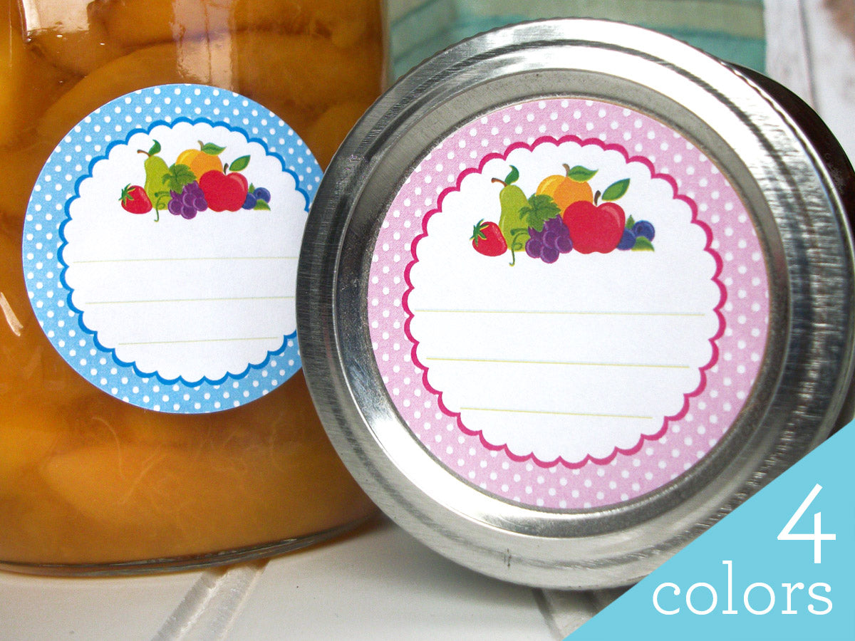 Polka Dot Fruit Canning Labels | CanningCrafts.com