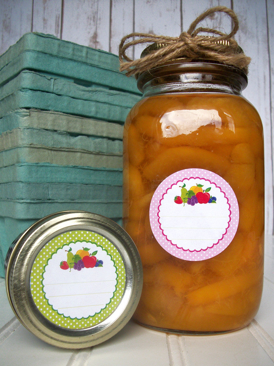 Polka Dot Fruit Jam Jar Labels | CanningCrafts.com