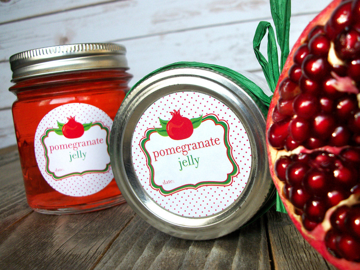 Cute Pomegranate Jelly Canning Labels for home preserved fruit jelly – CanningCrafts Cute Pomegranate Jelly Canning Labels for home preserved fruit jelly – CanningCrafts