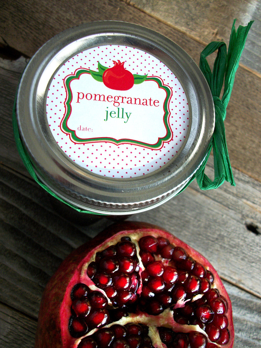 pomegranate jelly mason jar label | CanningCrafts.com