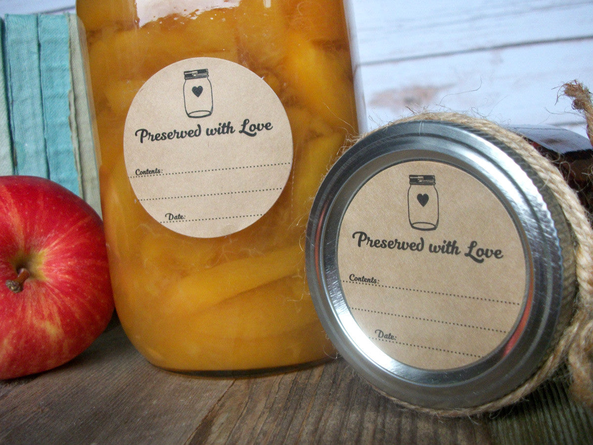 Kraft Preserved with Love Mason Canning Jar Labels | CanningCrafts.com