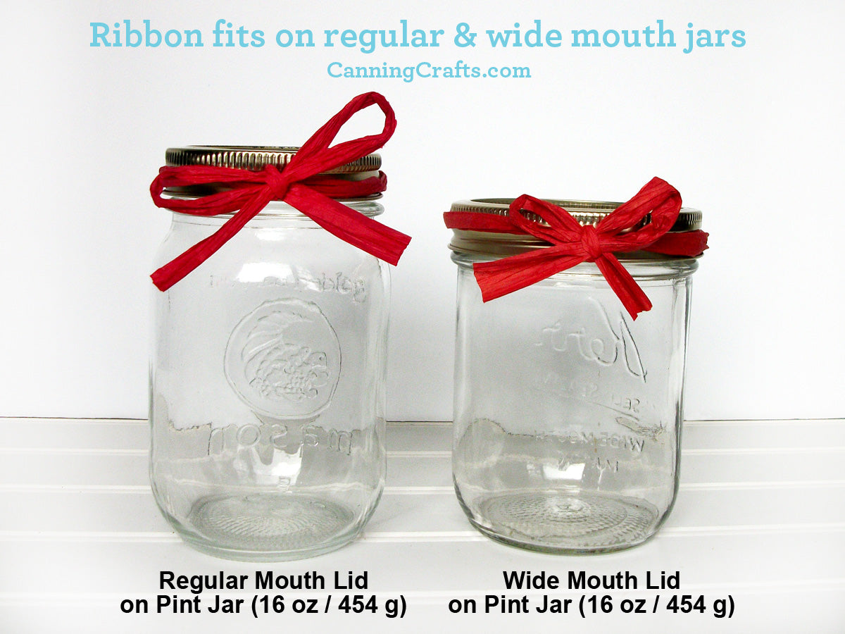 12 Christmas Paper Raffia Ribbons, 4 color options for mason jar