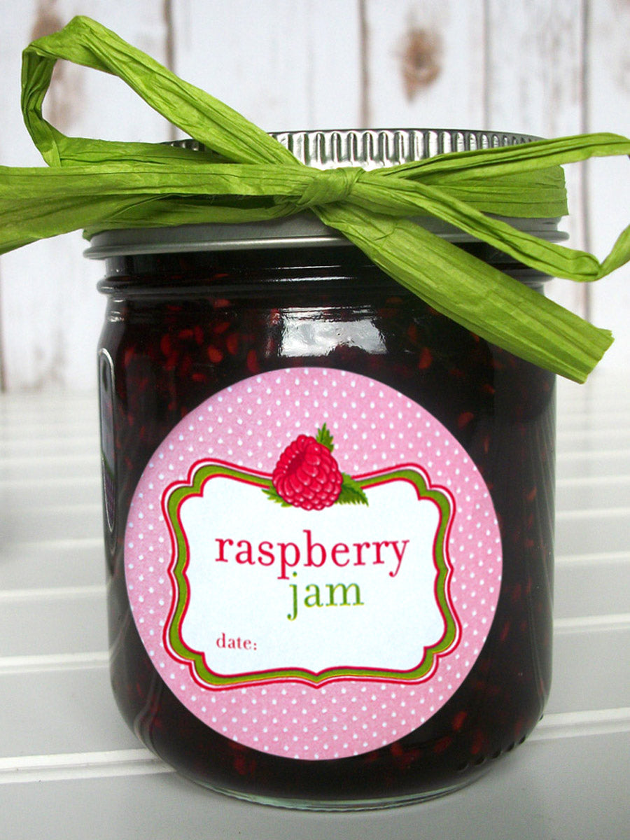 Label Red Raspberry Jam Cute Red Raspberry Jam Canning Labels for home preserved fruit jam ...