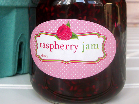 Label Red Raspberry Jam A red raspberry mason jar label for labeling jam, jelly, & preserves ...