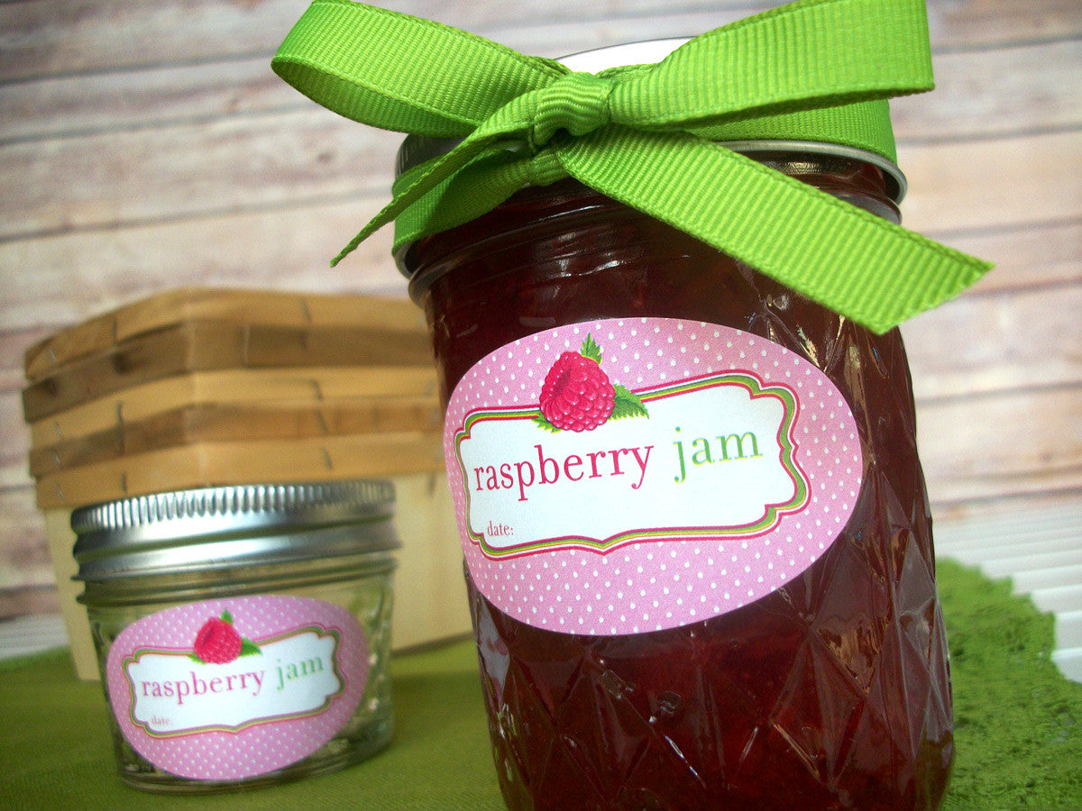 Oval Raspberry Jam Jar Canning Labels | CanningCrafts.com
