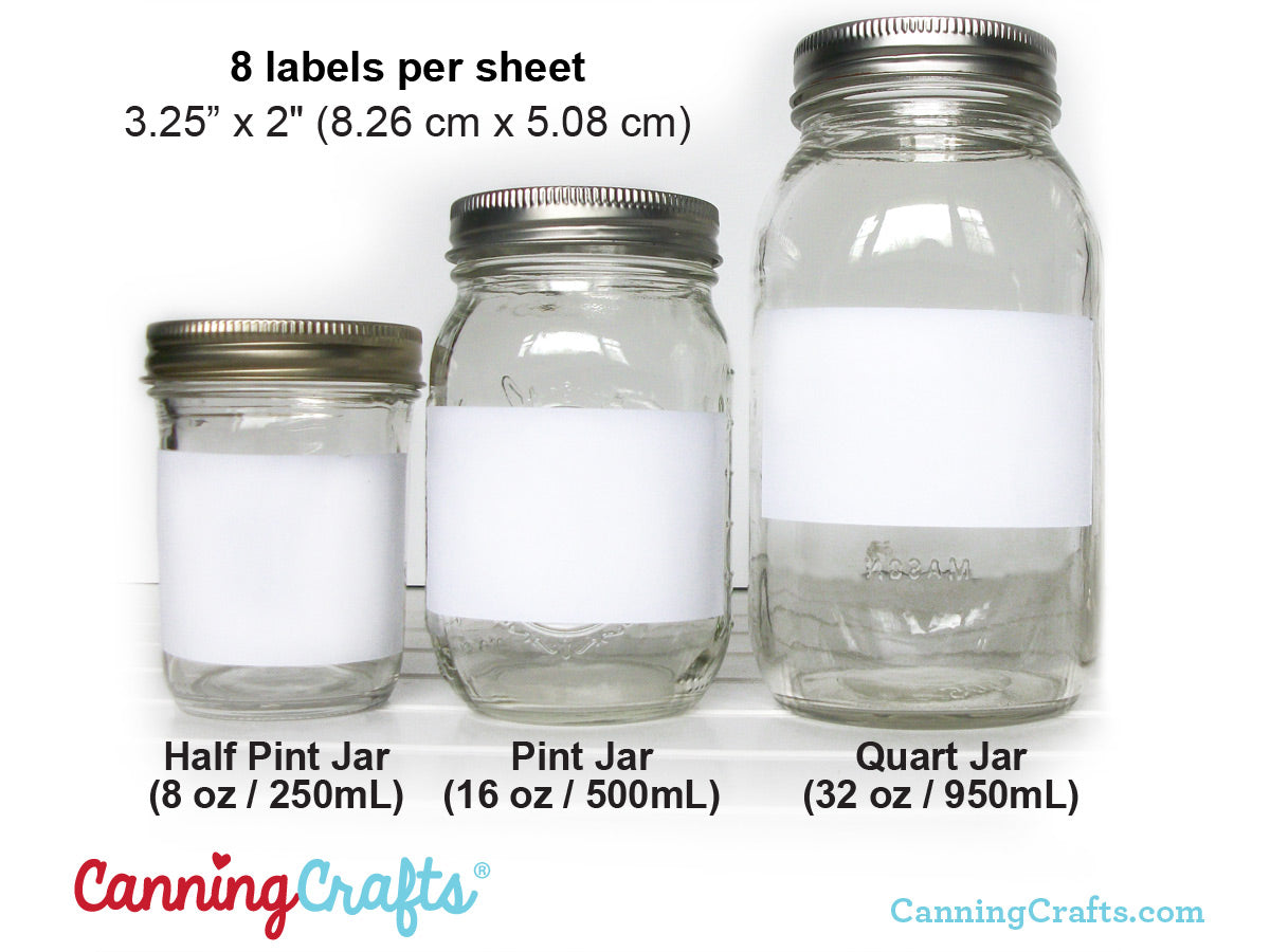 Rectangle Canning Jar Labels Size Chart | CanningCrafts.com