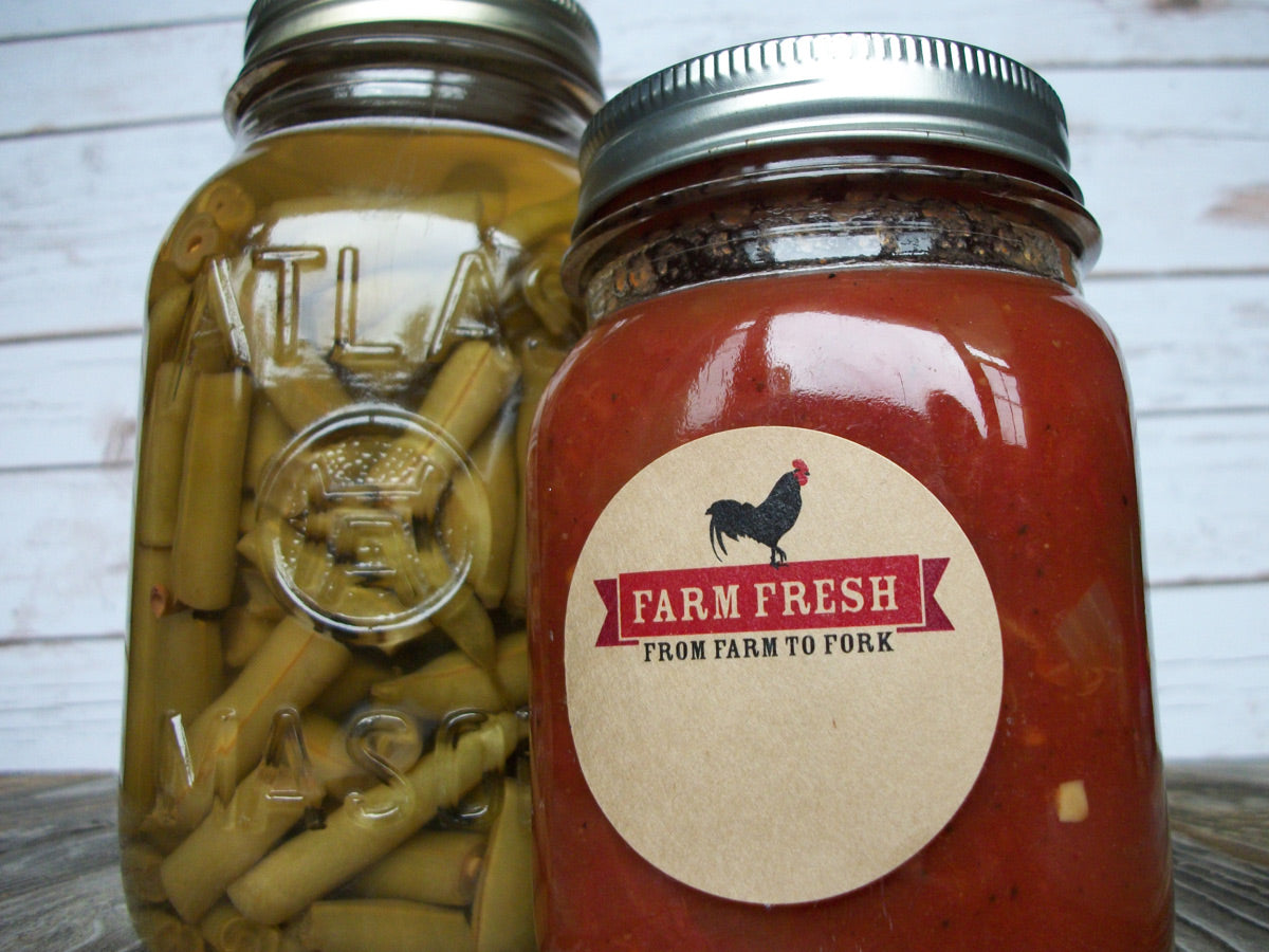 Farm Fresh Rooster From Farm to Fork Canning Jar Labels | CanningCrafts.com