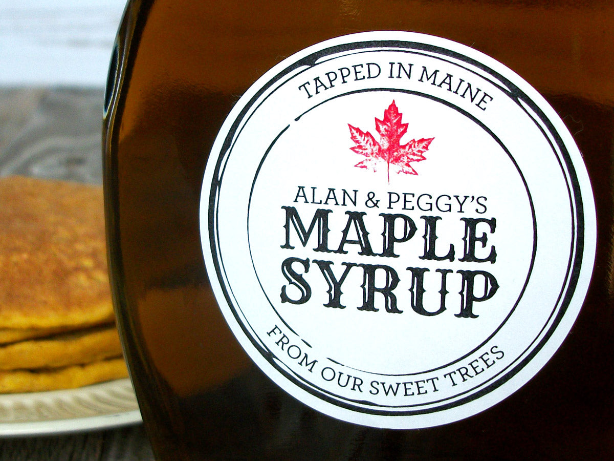 Black Seal apothecary style custom Maple Syrup labels | CanningCrafts.com