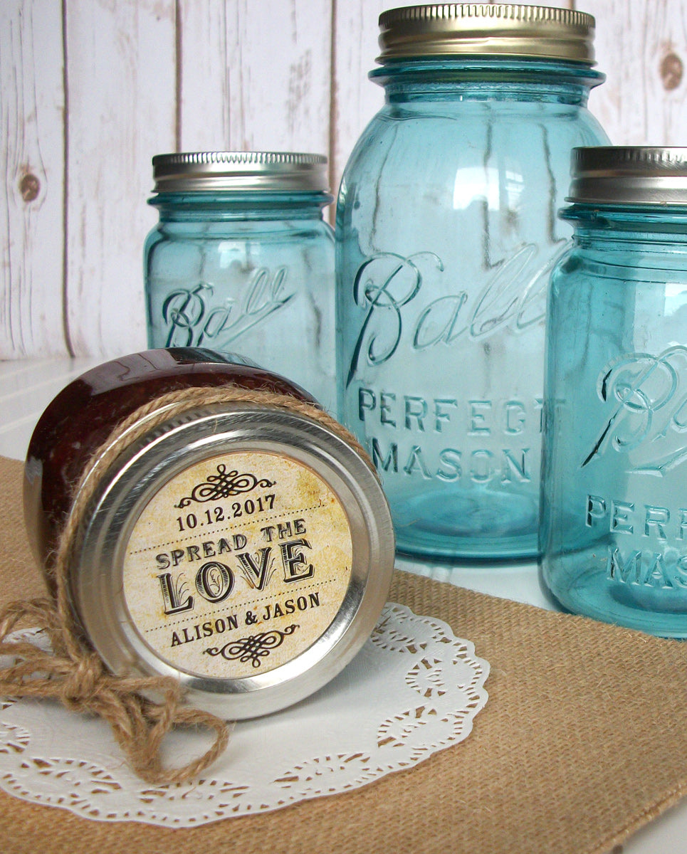 Free Blue Floral Vintage Wedding Mason Jar Labels - Download, Customize &  Print — Dashleigh Template Center