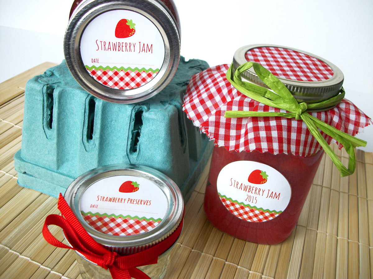 Strawberry Jam, Jelly, & Preserves Canning Labels | CanningCrafts.com