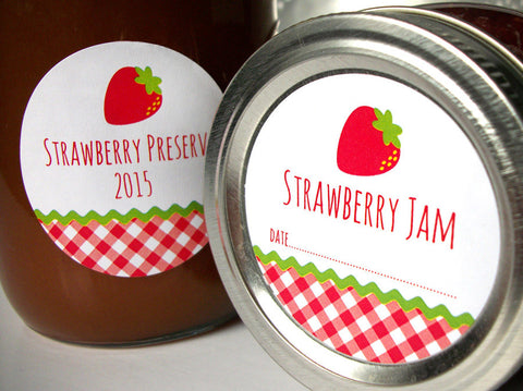Strawberry Jam & Preserves Canning Labels | CanningCrafts.com