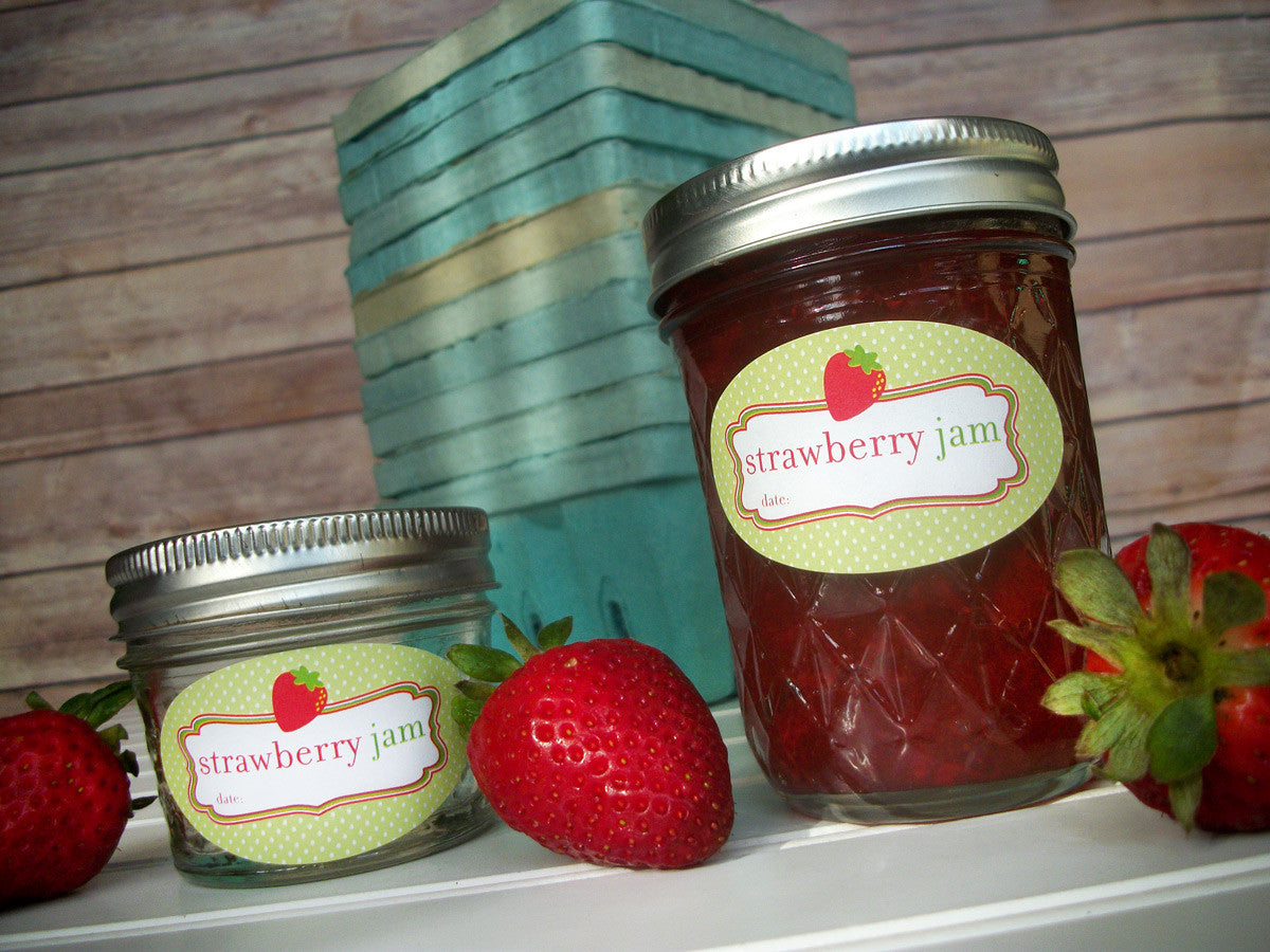 Oval Strawberry Jam Canning Labels | CanningCrafts.com
