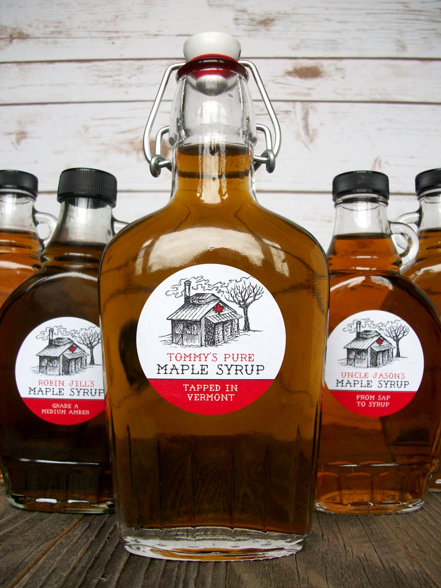 Custom Sugar Shack Maple Syrup Bottle Labels | CanningCrafts.com