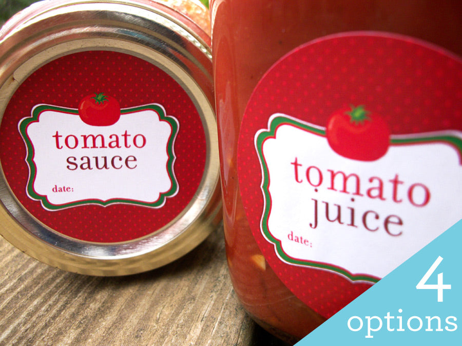 Tomato Juice & Sauce Canning Jar Labels | CanningCrafts.com